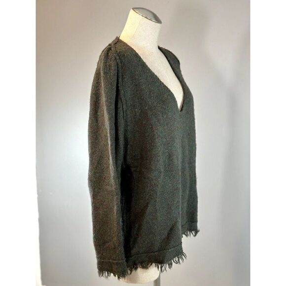Free People NWT Irresistible Wool V-Neck Sweater in Green Size S - Picture 4 of 7
